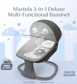 Mastela Deluxe 3in1 Multi-Functional Baby Bassinet with Electric Swing, Bluetooth & Remote (Green)