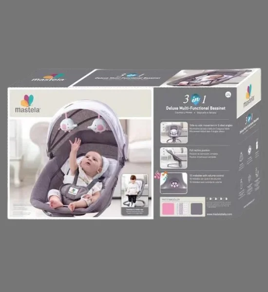 Mastela 3in1 Multi-Functional Bassinet Swing (Pink) - Image 3