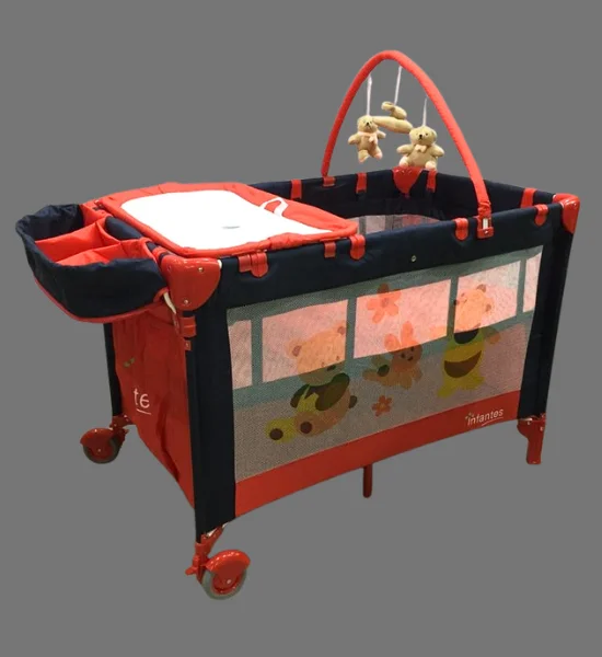 Infantes Baby Play Pen with Napper and Changer Taiwan (Red & Blue) - Image 2