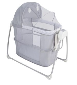 Mastela Deluxe 4in1 Bassinet, Cradling Swing, Roomy Playard, Cozy Bassinet & Bedside Sleeper (8902)