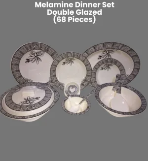 Premium Melamine Double Glazed Dinner Set - 68 Pieces (Flower)