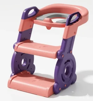 Premium Ladder Potty Training Seat for Kids – Adjustable Height & Anti-Slip Design (Pink)