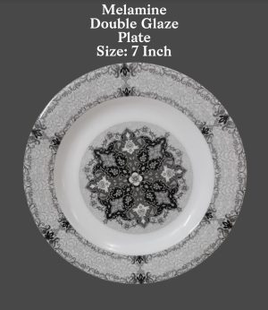 Melamine Double Glaze 7 Inch Plate (Black) - DWP-08