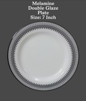 Melamine Double Glaze 7 Inch Plate (Arrow Black) - DWP-09