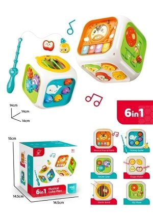 Colourful 6-in-1 Musical Activity Cube - Fun Learning & Play for Kids - 988