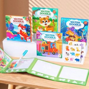 Educational & Reusable Water Doodle Books with Stickers, Animal Theme - WD2158C