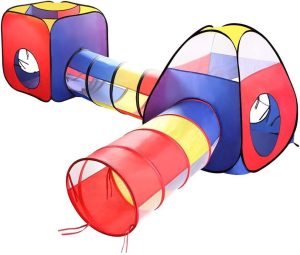 4-in-1 Foldable Kids Play Tent House with Tunnels - 3068