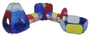Mega 5-in-1 Kids Play Tent & Tunnel Set with Ball Pit & Basketball Fun - 3078
