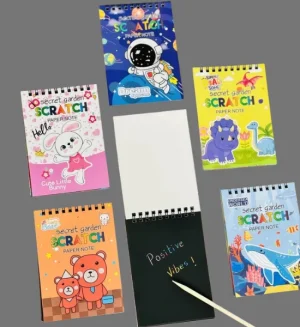 Secret Garden Scratch Art Notebooks with Pencil - Colorful Fun on Every Page - CD-113