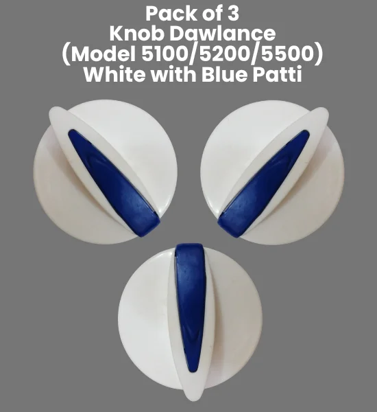 Pack of 3 Knob Dawlance (White with Blue) Washing Machine Parts - P03DK-4