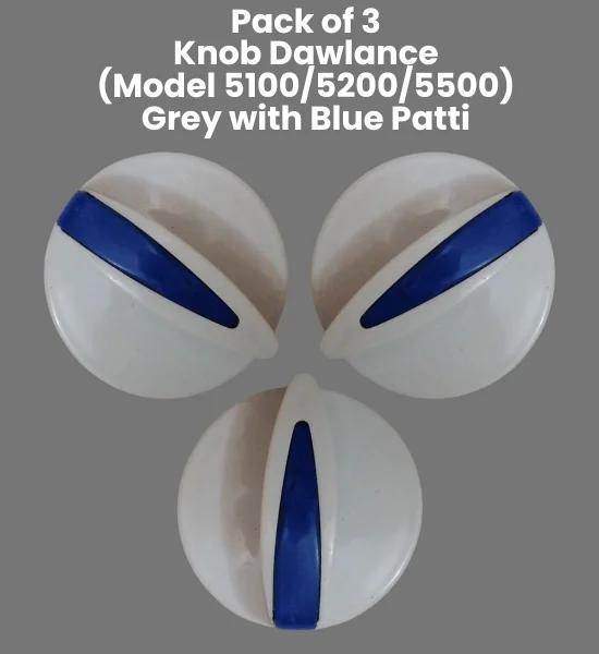 Pack of 3 Knob Dawlance (Grey with Blue) Washing Machine Parts - P03DK-5