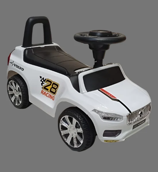 Kids Volvo Racing Ride-On Car - Perfect Indoor & Outdoor Fun (White)