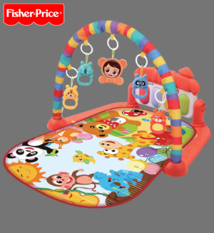 Fisher-Price Baby Gym & Activity Mat with Hanging Toys – Soft Piano Baby Fitness Rack (Pink)