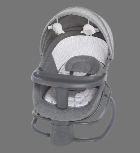 Mastela Deluxe 4in1 Multi-Functional Baby Bassinet/Swing with Tray & Canopy (Dark Grey)