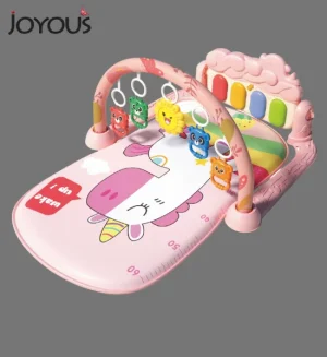 Joyous Baby Musical Play Gym & Kick Piano Mat with Hanging Toys (Pink)