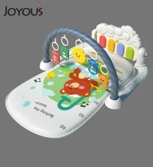 Joyous Baby Musical Play Gym & Kick Piano Mat with Hanging Toys (Grey)