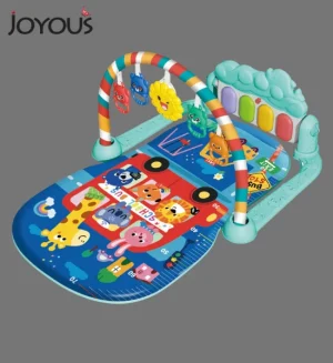 Joyous Baby Musical Play Gym & Kick Piano Mat with Hanging Toys (Dark Blue)