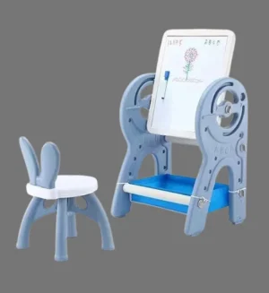 Kids Study Table & Chair Set – 3-in-1 Learning, Writing & Block Play Table 0688-Blue