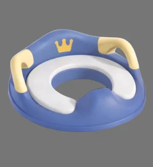 Premium Baby Commode Seat Cover with Soft Cushion & Safety Handles - Blue