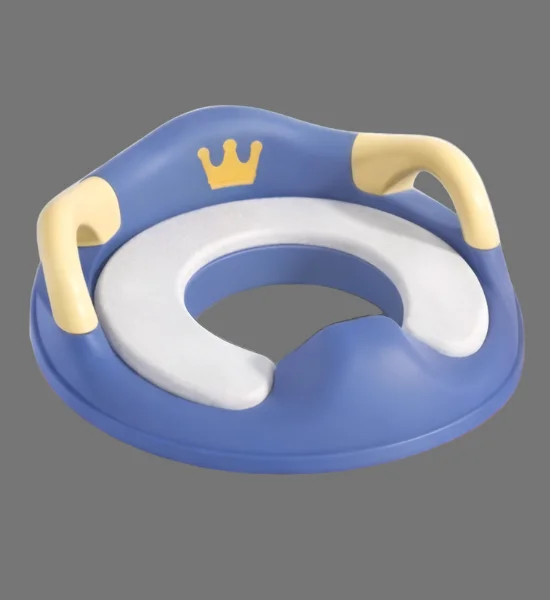 Premium Baby Commode Seat Cover with Soft Cushion & Safety Handles - Blue