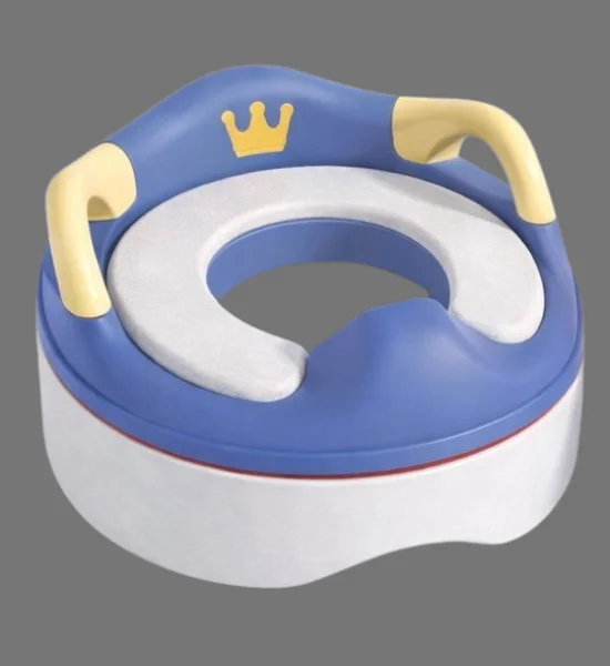 Premium Baby Commode Seat Cover with Soft Cushion & Safety Handles - Blue - Image 2