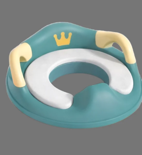 Premium Baby Commode Seat Cover with Soft Cushion & Safety Handles - Green - Image 3