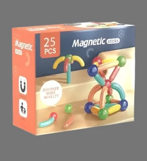 3D Magnetic Building Sticks & Balls Set - Creative Educational Toy for Kids (25 Pieces)
