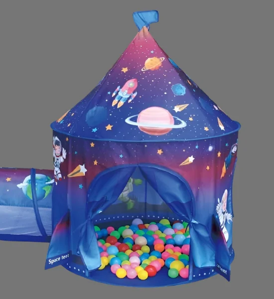 3-in-1 Space Adventure Kids Play Tent with Tunnel & Ball Pit - 3034 - Image 2