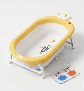 Foldable Baby Bath Tub with Heat Sensor | Anti-Slip & Portable Design