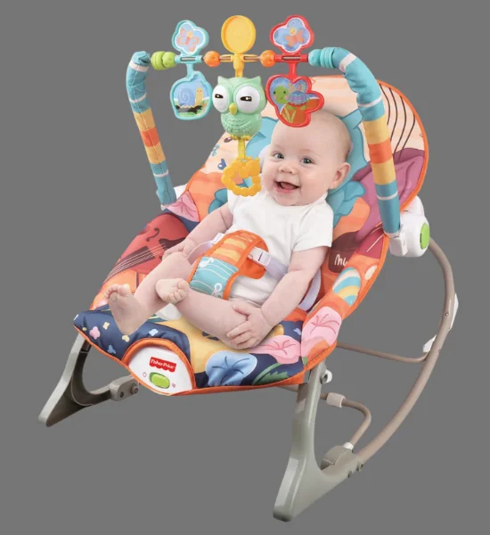 Fisher-Price Baby Rocker Seat with Hanging Toys & Safety Harness (Multi) - Image 2