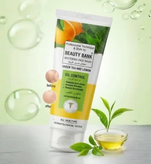 Beauty Bank Green Tea & Lemon Whitening Face Wash - Oil Control & Deep Cleansing Formula - BFW-02