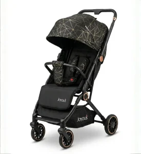 Joyous JY09 Luxury Baby Stroller – Foldable Travel Pram with Canopy & Storage Basket (Black)