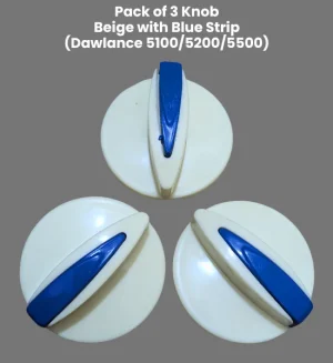 Pack of 3 Dawlance Knobs Beige & Blue Strip - Compatible with 5100, 5200, 5500 Models - P03DK-6