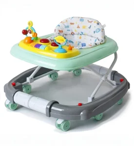 2-in-1 Baby Activity Walker & Rocker with Toys & Comfortable Seat - Green