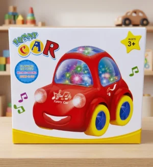 Kids Funny Car Bump & Go Toy with Flashing Top Light & IC Sound - 1988B
