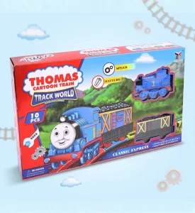 Thomas Cartoon Train Track World - Battery Operated Train Set with 10 Pieces - 266B-4