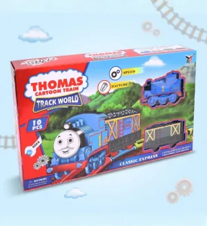 Thomas Cartoon Train Track World - Battery Operated Train Set with 10 Pieces - 266B-4