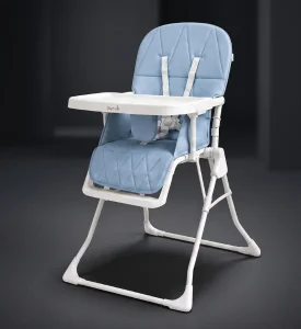 Joyous Baby High Chair | 5-Point Safety Harness, Adjustable Backrest & Foldable - HCY-021 (Blue)