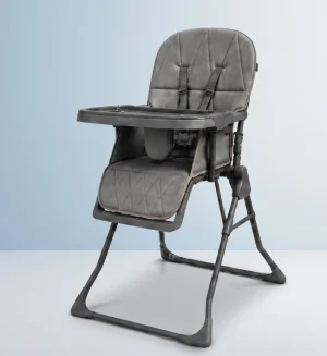 Joyous Baby High Chair | 5-Point Safety Harness, Adjustable Backrest & Foldable - HCY-021 (Grey)