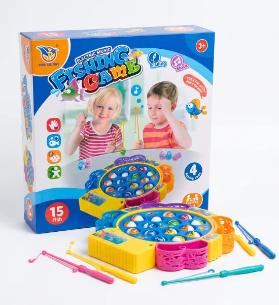 Electric Fishing Game for Kids - 15 Fish with 4 Fishing Rods | Musical Interactive Game - 20111 - Image 2