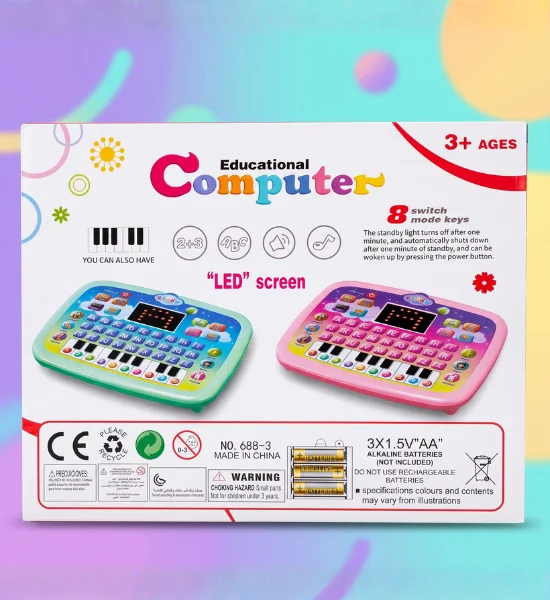 Kids Educational Learning Computer with LED Screen, ABC, Words, Music & Piano - 688-3 - Image 2