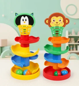 Kids Roll Ball Tower Toy - Colorful Spiral Ball Track Game - AZ-525
