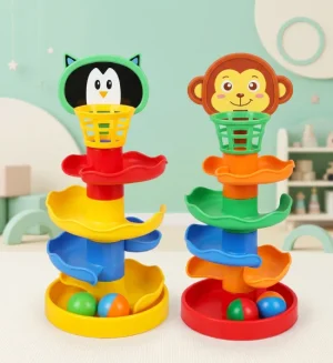 Kids Roll Ball Tower Toy - Colorful Spiral Ball Track Game - AZ-525