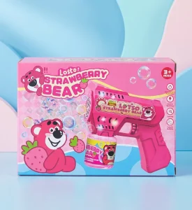 Kids Electric Bubble Gun - Strawberry Bear Bubble Blower Toy - BG-02
