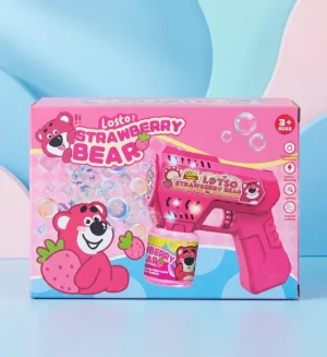 Kids Electric Bubble Gun - Strawberry Bear Bubble Blower Toy - BG-02